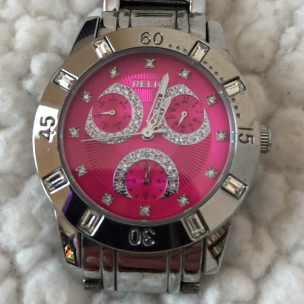 Relic Watch - Stainless Steel w/ Pink Face
